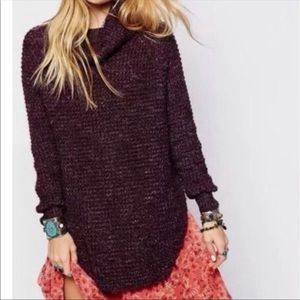 Free People Dylan Tweedy Chunky Knit Turtleneck